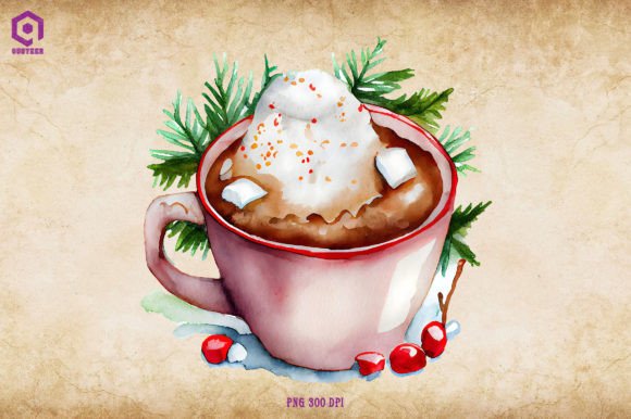 Christmas Hot Cocoa Clipart 11 Illustrations