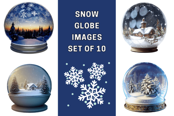 Christmas Snow Globes - Set of 10 Illustrations Review
