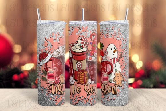 Coffee Christmas Gnome Skinny Tumbler Illustrations