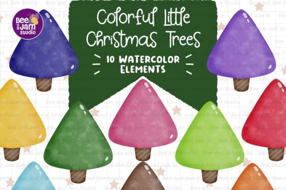 Colorful Christmas Trees Watercolor PNG: A Designer's Review of Modern Illustrations