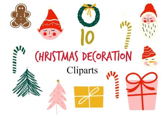 Cute Christmas Decorative Clipart for Handmade Projects