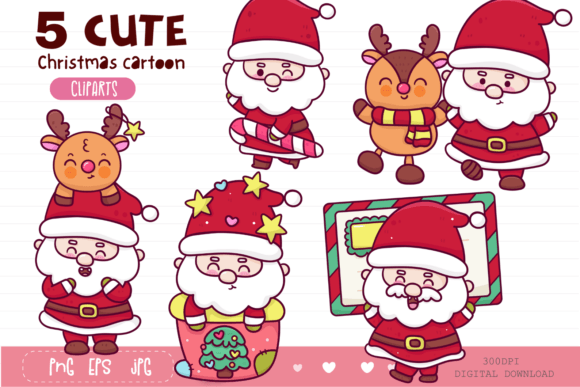 Cute Santa Claus Christmas Cartoon X Mas