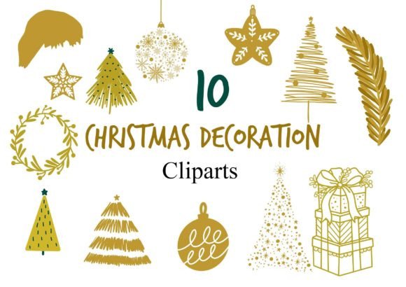 Gold Christmas Decorative Clipart Review
