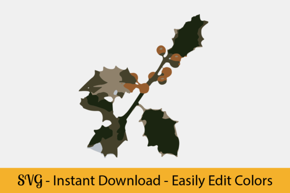 Holly, Christmas Decoration SVG for Festive Branding