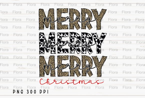 Merry Christmas Leopard Cow Sublimation: Festive Illustrations for Local Brands