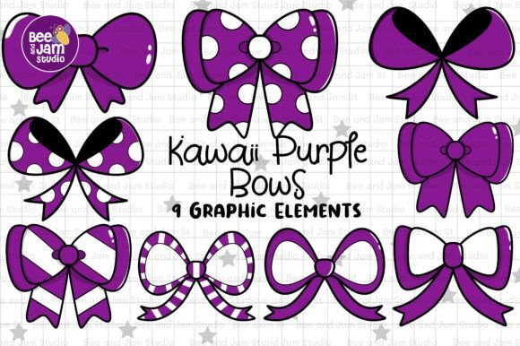 Purple Christmas Bow PNG Clipart for Modern Illustrations